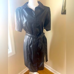 DKNY black collar faux leather brand new size 16 W